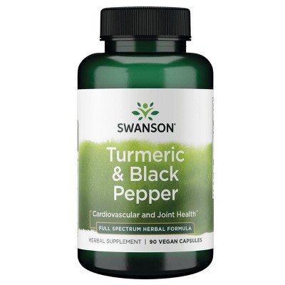 Swanson Premium- Turmeric & Black Pepper - Antioxidant, Digestion & Joint Support - 90 Veg Caps.