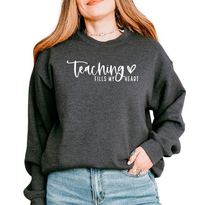 Simply Sage Market Teaching Fills My Heart Cursive Sweatshirt
