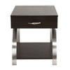 NicBex Modern Unique Coffee Table with Storage Shelf,Espresso Wood Finish & Chrome Metal Finish,Living Room Furniture - 2 of 4