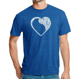 LA Pop Art Dog Heart - Men's Premium Blend Word Art T-Shirt - 1 of 4