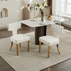 NicBex Modern Hardwood Upholstered Dining Chairs Set of 2 with Copper Nails & Curved Backrest,Linen Fabric Kitchen Chairs,Living Room Chairs - 3 of 4