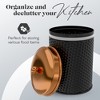 Amici Home Ashby Canister Set of 2, Food Storage Containers with Lids, Black/Copper, Medium, 38 oz Each - 4 of 4