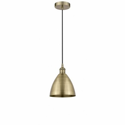 Plymouth Dome - 1 Light Cord Hung Mini Pendant In Modern Style-11 Inches Tall and 7.5 Inches Wide