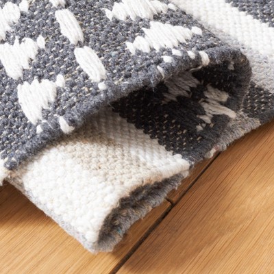 Coastal Gray Geometric Handwoven Cotton Area Rug 8' x 10'