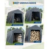 6x8 FT Portable Outdoor Storage Shed with 2 Roll-Up Zipper Doors & Vents,Waterproof PE Tarp,UV-Resistant Carport for Motorcycle,Firewood,Tools-Gray - 2 of 4
