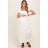 Pinkblush Ivory Ruffle Detail Square Neck Maternity Maxi Dress - 2 of 4