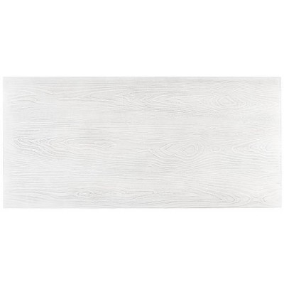 Asymmetrical Whitewashed Mahogany Desk with Drawer