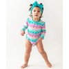 RuffleButts Baby/Toddler Girls UPF50+ Long Sleeve One Piece Rash Guard - 3 of 4