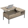 Monarch Specialties Coffee Table 42" L Rectangular Cocktail Lift-top Dark Taupe Black Metal Contemporary Modern - 4 of 4