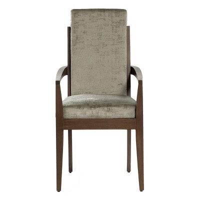 Velvet and Wood Dining Arm Chair Beige - Venus Williams Collection