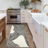 Modern Abstract Area Rug Washable Rug for Living Rooms, Indoor Contemporary Stripe Printed Floor Covering, Soft Neutral Foldable Non Slip Rugs - 2 of 4