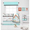Bacati - Safari Animals Aqua/Orange/Gray Boys Cotton Crib Rail Guard Covers set of 2 - 4 of 4
