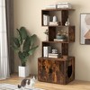 Tangkula 56" Tall 2-in-1 Hidden Cat Washroom Furniture w/3 Open Shelves Side Entry Doors - 4 of 4