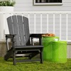 Maggift Patio Accent Chairs, Plastic Adirondack Chairs with Cup Holders, Lawn Chairs for Patio, Garden, Poolside, Black, 31.4"*29.6"*36.4" - 3 of 4