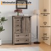 5 Drawers Dresser for Bedroom with Sliding Barn Door, Farmhouse Tall Chest of Drawer, Storage Organizer Dresser for Hallway, Living Room - 3 of 4