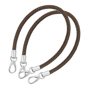 Unique Bargains PU Leather Braided Replacement Metal Buckles Purse Strap 2 Pcs - 1 of 4