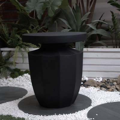NicBex 20"H Modern Faux Terrazzo Plant Table Side Table, Patio Accent Table, Sturdy Garden End Tables for Indoor Outdoor