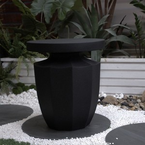 NicBex 20"H Modern Faux Terrazzo Plant Table Side Table, Patio Accent Table, Sturdy Garden End Tables for Indoor Outdoor - 1 of 4