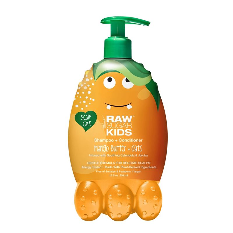 Raw Sugar 2-in-1 Shampoo &#38; Conditioner for Kids - Mango Butter + Oats - 12 fl oz, 1 of 9