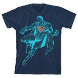 Superman Wire Frame Superhero Boy's Navy T-shirt
