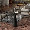 COZAYH Pedestal Small Drink Round Martini Table with Textured Finish and Quick Assembly for Living Rooms or Bedrooms, Holds up to 25 Pounds, Black - 4 of 4
