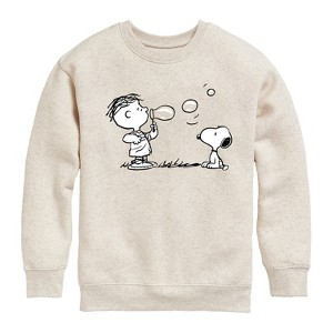 Boys' - Peanuts - Snoopy Bubbles Graphic Long Sleeve Fleece Sweatshirt - 1 of 4