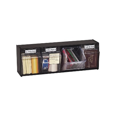 Black and Transparent 4-Compartment Plastic Box Organizer