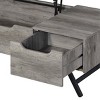 Acme Furniture 48" Throm Coffee Table Gray Oak Finish: Wood Frame, Veneer Top, Splayed Legs, Drawer Storage - 2 of 4