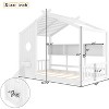Twin/Full Size House Platform Bed Frame Toddler Floor Bed Kids Montessori Bed Playhouse Bed with Storage Shelf - ModernLuxe - 3 of 4