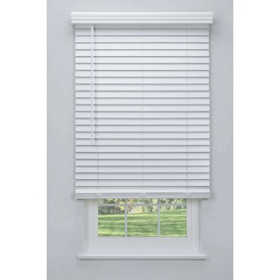 Linen Avenue Cordless Faux Wood Blind White, 25 W X 60 H Outside Mount ...