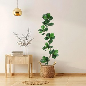 Jojoka Artificial Fiddle Leaf Fig Tree with Planter, Adjustable Faux Plant for Living Room Bedroom Office Home Decor - 1 of 4