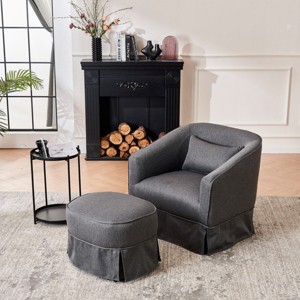 Swivel Chair With Ottoman, Accent Chairs Swivel Armchair, Reading Chairs For Bedroom Comfy, Accent Chairs Modern-Cuddlewood - 1 of 4