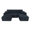 105.7'' Plush Corduroy Deep-Seat Modular Sectional Sofa with U-Shaped Chaise and No-Assembly Design - 3 of 4