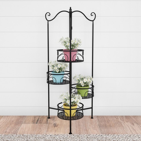 Nature Spring 4-tier Plant Stand - Black Wrought Iron : Target