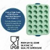 Starfrit 24-Cup Silicone Mini Muffin Pan with Integrated Metal Frame, Sage Green - 2 of 4