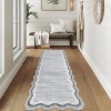 Scalloped Washable Area Rugs for Living Room,Modern Stain Resistant Solid Rug for Bedroom - 4 of 4