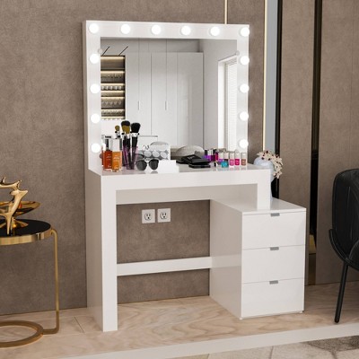 Pandora Lighted Makeup Vanity White - Boahaus : Target