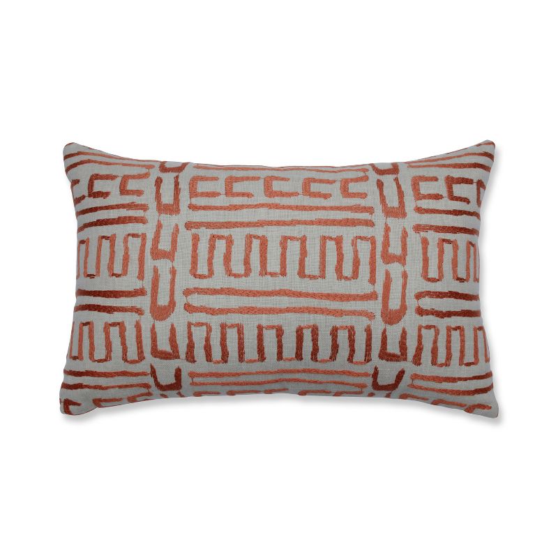 Pillow Perfect 18.5"x11.5" Primitive Sunset Rectangular Throw Pillow Orange, 1 of 3