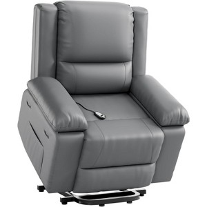 Power Lift Recliner with Heat & Massage, Plush Oversized Wide Seat - Adjustable Electric Lift Chair for Elderly & Mobility, Gray - 1 of 4