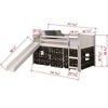 Donco Kids Louver Twin White Low Loft Bed With Slide & Camo Print Tent - 4 of 4