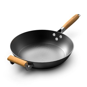 imarku 12.6 inch Fry Pans Nonstick, Cast Iron Wok with Detachable Handle, Easy Clean Nonstick Frying Pan, Compatible with All Cooktops - 1 of 4