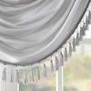 Faux Silk Embroidered Window Valance Grey 50x18" - 4 of 4