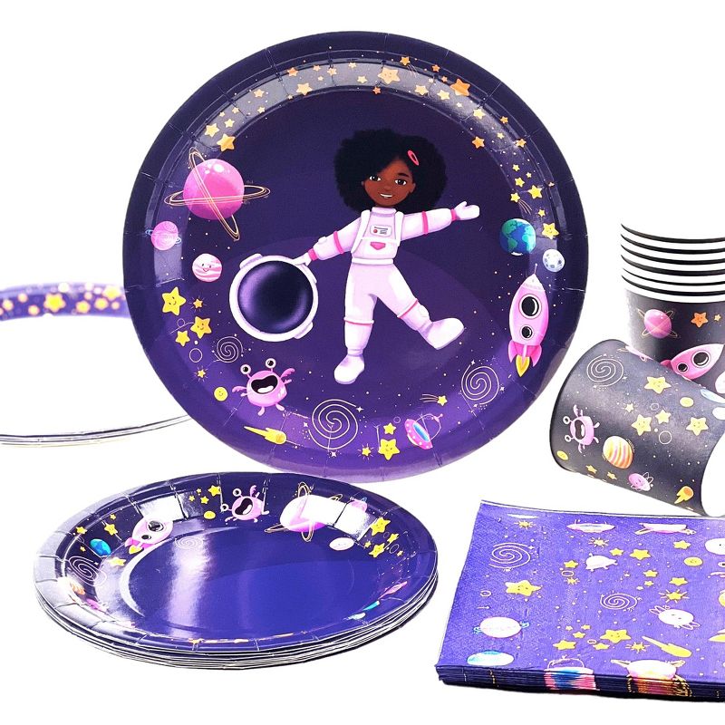 Anna + Pookie 9" Girl Astronaut Paper Party Plates 8 Ct., 3 of 4