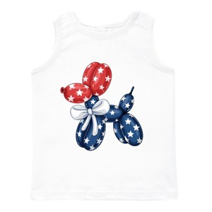 The Juniper Shop 4th Of July Balloon Dog Toddler Tank - 1 of 4