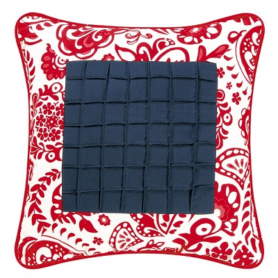 C&F Home 14'' x 14'' Borrego Red Pintucked Pintucked Pillow