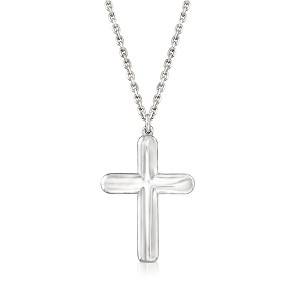 Ross-Simons Italian Sterling Silver Cross Necklace Size 18 - 1 of 3