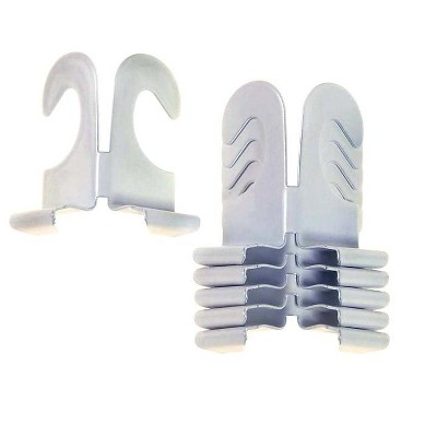 Panacea White Steel 2 in. H Sturdy Track Hooks 6 pk