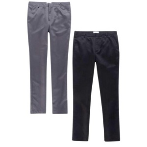 Men's 2-Pack Casual Solid Color Tapered Dress Pants | Breathable And Comfortable - 1 of 4
