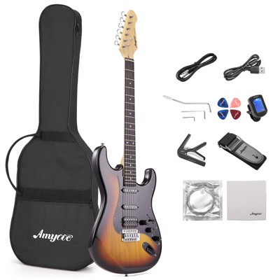 Whizmax Versatile 39" Electric Guitar Starter Kit with HSS Pickup, Sunburst Finish, Built-in Effects for Beginners & Professionals