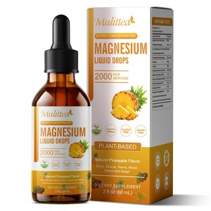 Mulittea High Potency Magnesium Glycinate Liquid Drops - Promotes Relaxation, Muscle, Sleep - 60ml/2fl.oz - 1 of 4